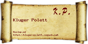 Kluger Polett névjegykártya